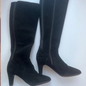 AQUATALIA - DANICA SUEDE KNEE-HIGH BOOTS IN BLACK